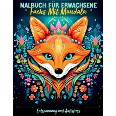 Abbildung von Malbuch Für Erwachsene Fuchs mit Mandala Entspannung und Antistress: 25 Wunderschöne Motive Illustrationen zum Färben süßen Füchsen