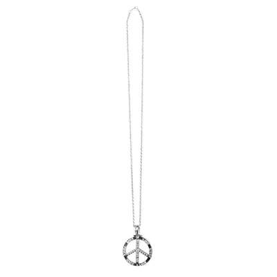 Abbildung von Boland Kostüm Silberne Halskette &#039;Love Peace Hope&#039;, Hippie Kost