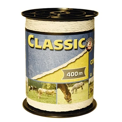 Abbildung von Kerbl 449113 CLASSIC Weidezaunlitze, Weiß, 9 Leiter, 400m Länge