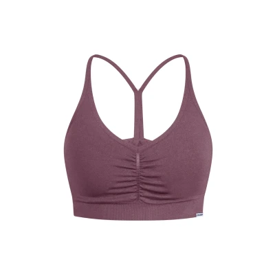 Abbildung von Smilodox Solid Scrunch Sportbh mit leichter Stützkraft, Damen, Größe: XS, Dunkel lila