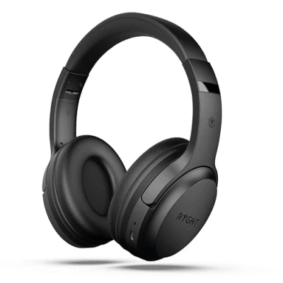 Abbildung von RYGHT Tempo Kabellose Kopfhörer klarer Stereo Sound, 20 Stunden Akkulaufzeit faltbar, leicht, Musiksteuerung, Lautstärke, Anrufe annehmen, Sprachassistenten aktivieren, gepolsterte Ohrmuscheln