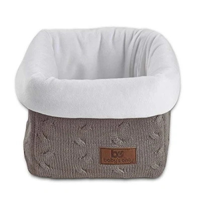 Abbildung von Baby&#039;s Only Körbchen Cable Wickeltisch Organizer Gestrickte Aufbewahrungsbox für Kinderzimmer 18x18x18 cm Taupe