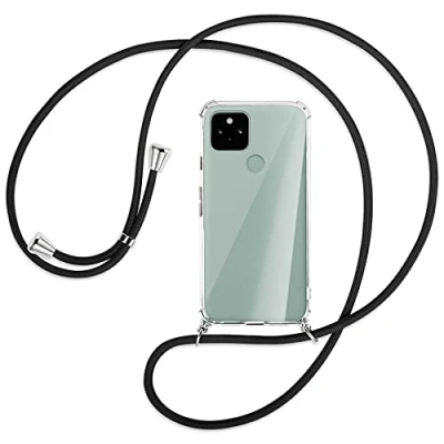 Abbildung von mtb more energy® Handykette kompatibel mit Google Pixel 5 (6.0&#039;&#039;) schwarz Smartphone Hülle zum Umhängen Anti Shock Full TPU Case