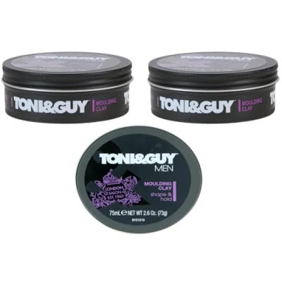 Abbildung von 3x Toni&amp;Guy Men Formmeter Moulding Clay Halt &amp; Textur 75ml (3er Pack)