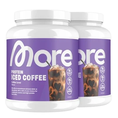 Abbildung von MORE Protein Iced Coffee, 2 x 500g, Coffee Lover, Eiskaffee mit wertvollen Proteinen, wenig Zucker und Fett made in Germany