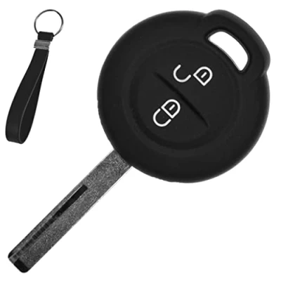 Abbildung von Soft Case Schutz Hülle Auto Schlüssel + Schlüsselband Schwarz für Mitsubishi Colt VI Smart Forfour 454