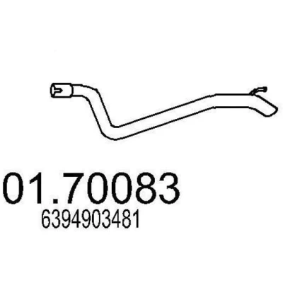 Abbildung von MTS 01.70083 Abgasrohr 1100 hinten für Endschalldämpfer MERCEDES BENZ: Vito Mixto, Bus