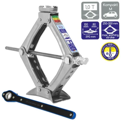 Abbildung von alca® Wagenheber Scherenwagenheber mit Ratsche 1t Universal Hubhöhe 100 350 mm