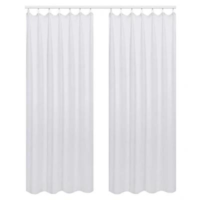 Abbildung von WOLTU Vorhang Blickdicht Gardinen mit Kräuselband für Schiene, 2er Set Leichte &amp; weiche Verdunklungsvorhänge wärmeisolierend Thermovorhang Kälteschutz Wohnzimmer Schlafzimmer, 135x245cm Grau Weiß