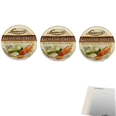 Abbildung von Lacroix Gemüse Paste 3er Pack (3x40g Becher) + usy Block
