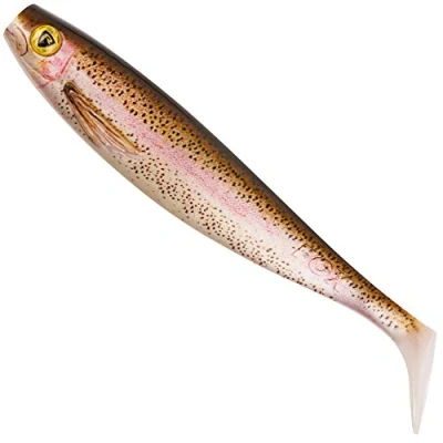 Abbildung von Fox Rage Pro Shad Natural Classics II Gummifisch zum Spinnangeln auf Hechte &amp; Zander, Gummiköder, Gummishad, Hechtköder, Gummijig, Länge:10cm, Farbe:super Rainbow Trout