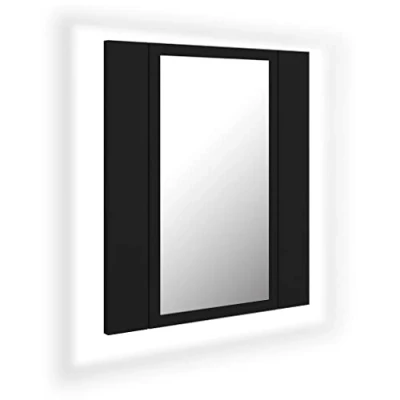 Abbildung von vidaXL LED Bad Spiegelschrank Badezimmerspiegel Badspiegel Spiegel Badschrank Badezimmerschrank Hängeschrank Wandschrank Schwarz 40x12x45cm Acryl