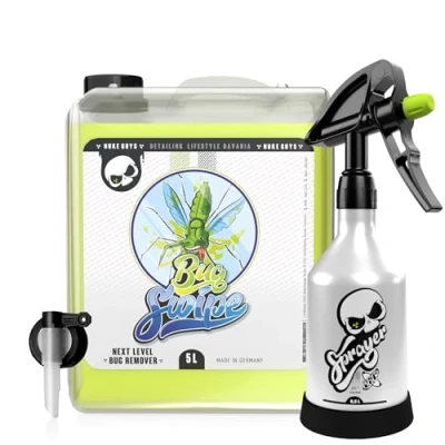 Abbildung von Nuke Guys Auto Insektenentferner 5 Liter Kanister Bug Swipe (Set, [3 St. mit Dosierer und Sprühflasche Ausgießhahn)