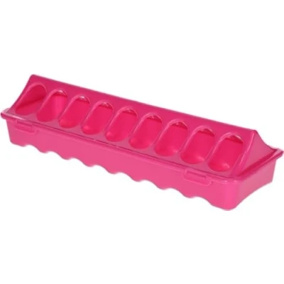 Abbildung von Kerbl Hühnerstall Futtertrog für Küken Kunststoff rosa B 9 x