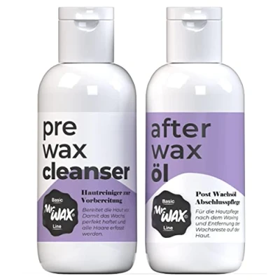 Abbildung von Mr. Wax Set 1x After Öl I Pre Hautreiniger Aloe Vera, 2x150ml (2er Pre+After)