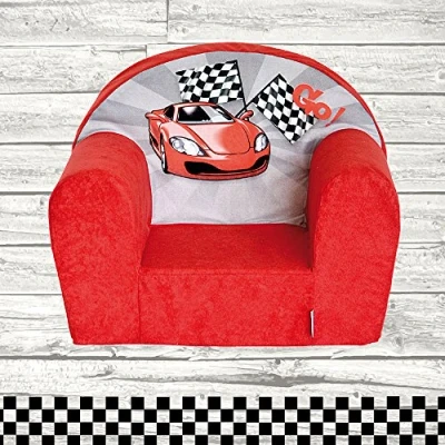 Abbildung von FORTISLINE Kindersessel Abnehmbarer Bezug Weicher Schaumstoff Racing Car Mini Schaumstoffsessel Kinder Kinderzimmer Kindermöbel
