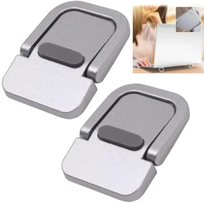 Abbildung von LiJuanWang Laptopständer,2 Stück klappbar Laptop Stand,Selbstklebende Computerhalterung, Mini Laptopständer,Unsichtbar Halterung,kompatibel mit vielen Laptops(Silber)