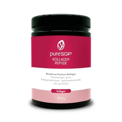 Abbildung von pureSGP® Kollagen Peptide: Bioaktives Premium Kollagenpulver mit hochwertigem SOLUGEL™ ULTRA BD Kollagenhydrolysat. Enthält Vitamin C, Zink, Biotin und Kupfer. Geschmacksneutral (300g (1er Pack))