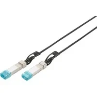 Abbildung von DIGITUS SFP+ DAC Kabel 10 Gbit/s kompatibel mit HP Aruba Netzwerkkabel 2 m Direct Attach Cable Copper AWG30 Twinax Schwarz