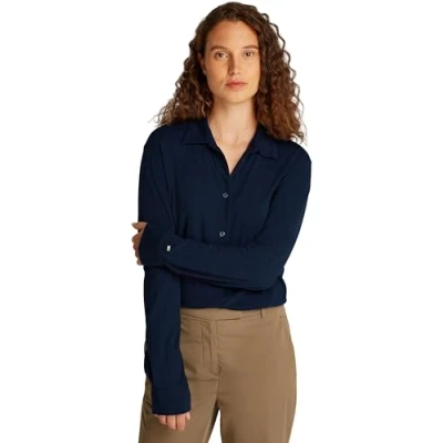 Abbildung von Tommy Hilfiger Casual Shirt Hemdbluse, Damen, Größe: Large, Dark night navy