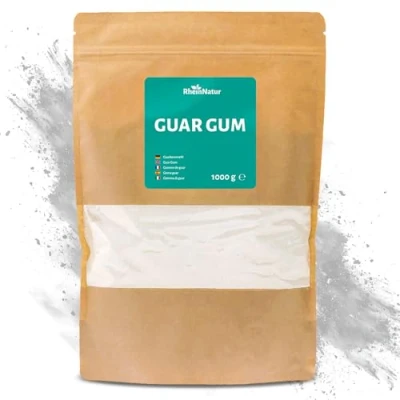 Abbildung von RheinNatur Guarkernmehl 1 kg Guar Gum Pulver als natürlicher Stabilisator für Eis, Suppen, Soßen Pflanzliches Bindemittel &amp; Verdickungsmittel Geschmacksneutral Vegan 1000g Beutel