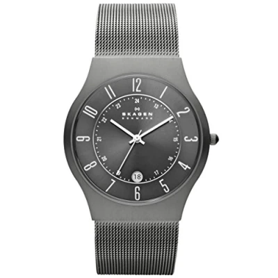 Abbildung von Skagen Herrenuhr Sundby Titanium, DreizeigerDatumschaltung, 37mm Charcoal Titanium Gehäuse mit EdelstahlMeshArmband, 233XLTTN
