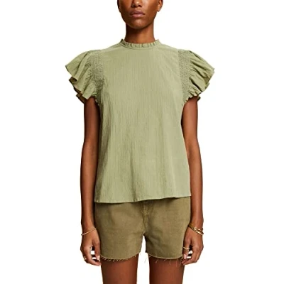 Abbildung von edc by Esprit Bluse, Damen, Größe: Medium, Light khaki