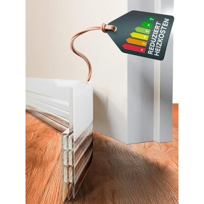 Abbildung von Zugluftstopper für Türen 100cm Transparent Türdichtung Selbstklebend extra stark Tür maximale Isolierung Luftzugstopper