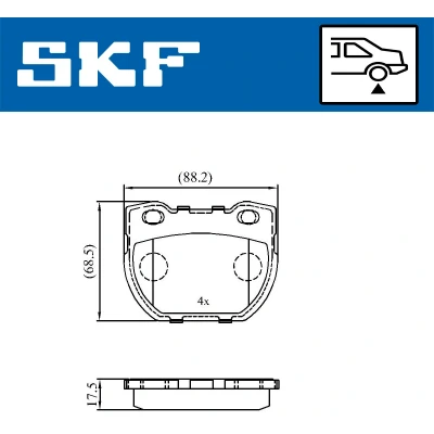 Abbildung von SKF VKBP 90514 Bremsbelagsatz nicht für Verschleißwarnanzeiger vorbereitet