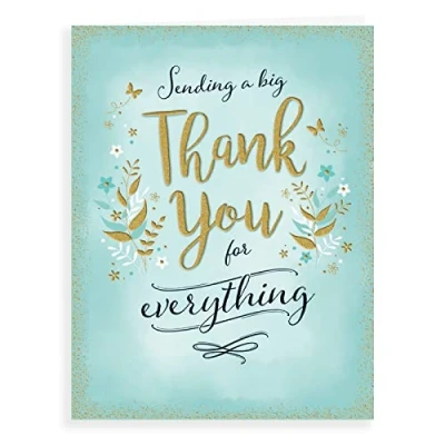 Abbildung von Piccadilly Greetings Moderne Dankeskarte, 20,3 x 15,2 cm, Aqua