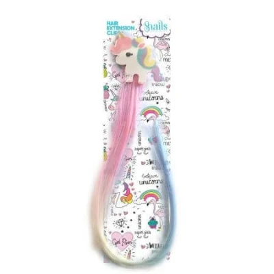 Abbildung von Snails 510414 Haarverlängerung mit Clip Einhorn, glitzernde Haarsträhne Farbverlauf für Kinder