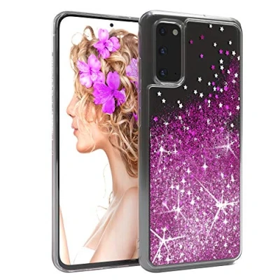 Abbildung von EAZY CASE Hülle kompatibel mit Samsung Galaxy S20 Schutzhülle Flüssig Glitzer, Handyhülle, Schutzhülle, Back Cover Glitter Flüssigkeit, TPU/Silikon, Transparent/Durchsichtig, Lila