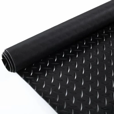 Abbildung von ANRO Gummimatte Schutzmatte Meterware Bodenmatte Tränenblech Gummiläufer 100cm Breit 3mm stark Schwarz 120 x