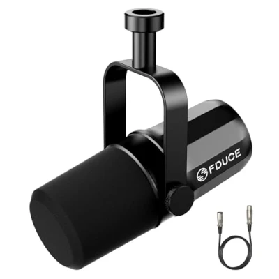 Abbildung von FDUCE SL40X Dynamisches XLR Mikrofon für Gesangsaufnahmen, Podcasting, Spiele, Live Streaming und Rundfunk, Ganzmetall mit Nierencharakteristik, Sprachisolationstechnologie Schwarz