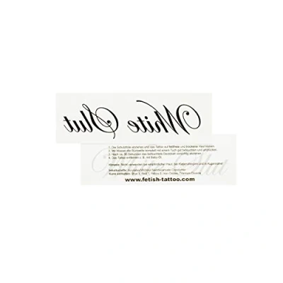 Abbildung von 1 x White Slut Tattoo Schriftzug in schwarz Sexy Kinky Fetisch Temporary (1)
