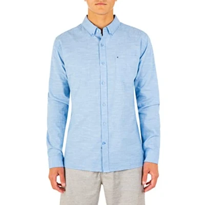 Abbildung von Hurley Herren M ONE&amp;ONLY Woven L/S Hemden, Blue ok, XL