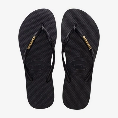 Abbildung von Havaianas FLIP FLOP SLIM LOGO Metallic Badezehentrenner, Größe: 41 42, Black Schuhe
