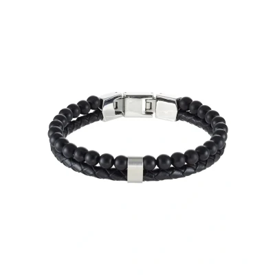 Abbildung von Fossil Vintage Casual Armband, Herren, Größe: One Size, Schwarz/silberfarben
