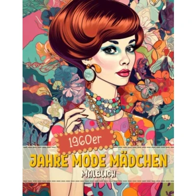 Abbildung von 1960er Jahre Mode Mädchen Malbuch: 60er Vintage Retro Stil Aktivitätsbuch Malvorlagen Für Erwachsene, Jugendliche Und Kinder Lustige ... Männer, Frauen Senioren