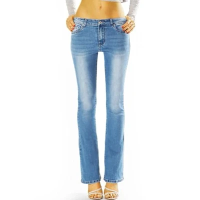 Abbildung von be styled Bootcut Jeans Hose Medium Waist Schlagjeans Damen j13L mit Stretch Anteil