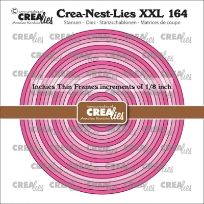 Abbildung von Crealies Crea Nest Lies XXL Inchies cirkel dunne kaders CLNestXXL164 max. 5,125 x inch (10 23)
