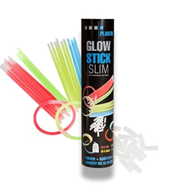 Abbildung von PLANTIN Knicklicht Glow Stick Slim, 20 cm, 100 Stück, inkl. Verbindungsstücke, für Party