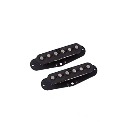 Abbildung von Alnicov 2PCS Single Coil Vintage Gitarren Pickups 52MM Alnico 5 Bridge für ST Gitarre (Schwarz)