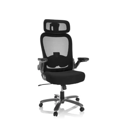 Abbildung von hjh OFFICE XXL Drehstuhl bis 220 kg belastbar Instructor T I PRO Stuhl Schwerlast Bürostuhl, Stoff/Netz Schwarz/Titan 691003