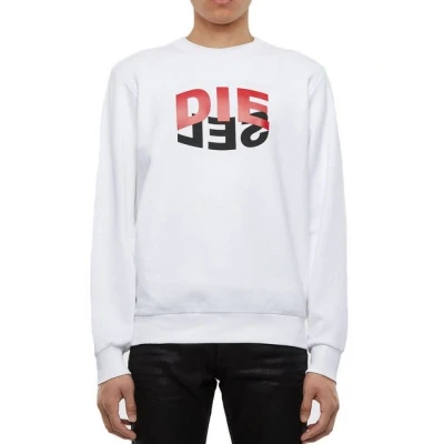 Abbildung von Diesel Sweatshirt Regular Fit Logo Print Pullover S GIRK N80 Weiß