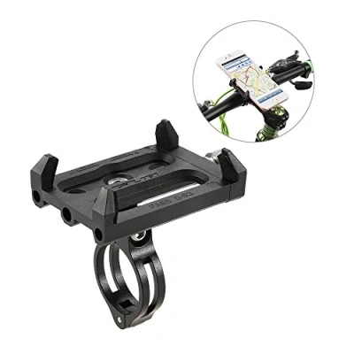 Abbildung von Lixa da Fahrrad Telefonhalterung + Sicherheitsbänder, verstellbar, Universal, Handyhalterung für Fahrradlenker, MTB, GPS Bracket Cradle Clamp Mountainbike (Schwarz 2) 180 verstellbar