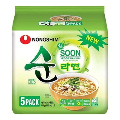 Abbildung von Nongshim Soon Veggie Ramyun Noodle Soup (Pack of 5) 560g