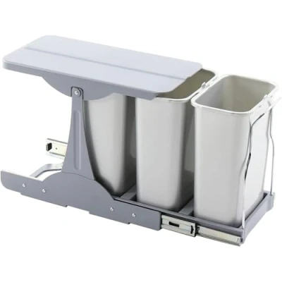 Abbildung von EKOTECH Einbau Abfallsammler Patty 30 3 x 8 Liter Kunststoff Grau