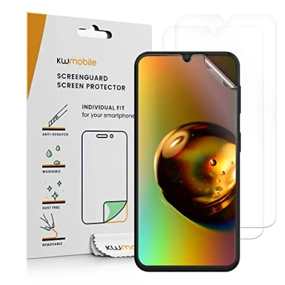 Abbildung von kwmobile 3X Displayschutzfolie kompatibel mit Samsung Galaxy A34 5G Folie klare Schutzfolien Set in transparent