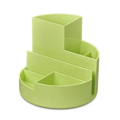Abbildung von Maul Schreibtisch Organizer MAULrundbox Ø14x12,5cm mit 6 Fächern Stiftehalter für Stifte, Marker und Schere Stifte Büro Lime